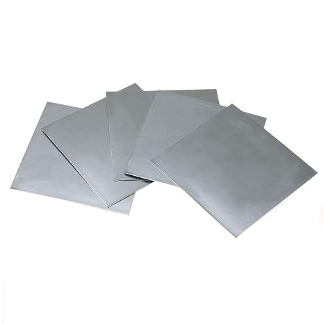 LTKJ 5Pcs High Purity 99.9% Pure Zinc Zn Sheet Plate Metal Foil 100mm x 100mm x 0.5mm for Science Lab