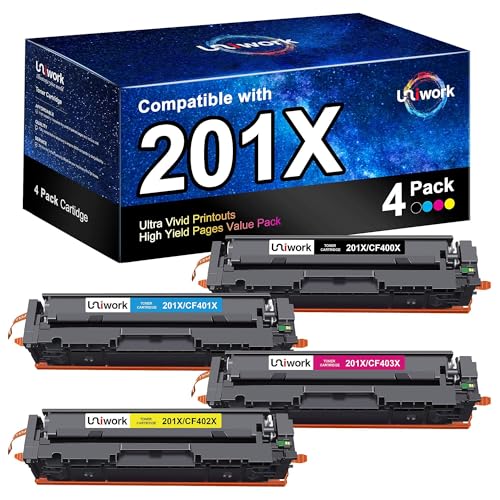 201X Toner Kompatible für HP M277dw Color LaserJet Pro MFP Toner, 201X 201A Schwarz CF400X CF401X CF402X CF403X für HP M252dw M277n M277 M274n M252n M252 M277 (Schwarz Cyan Gelb Magenta, 4er-Pack)