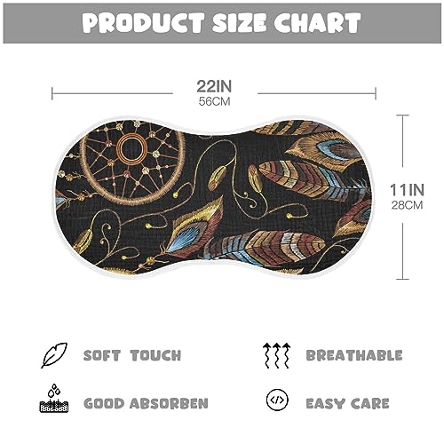 Native American Indian Dream Catcher Muslin Burp Cloths for Baby 4 Pack Soft 100% Cotton Baby Washcloths Bibs for Boy Girl2