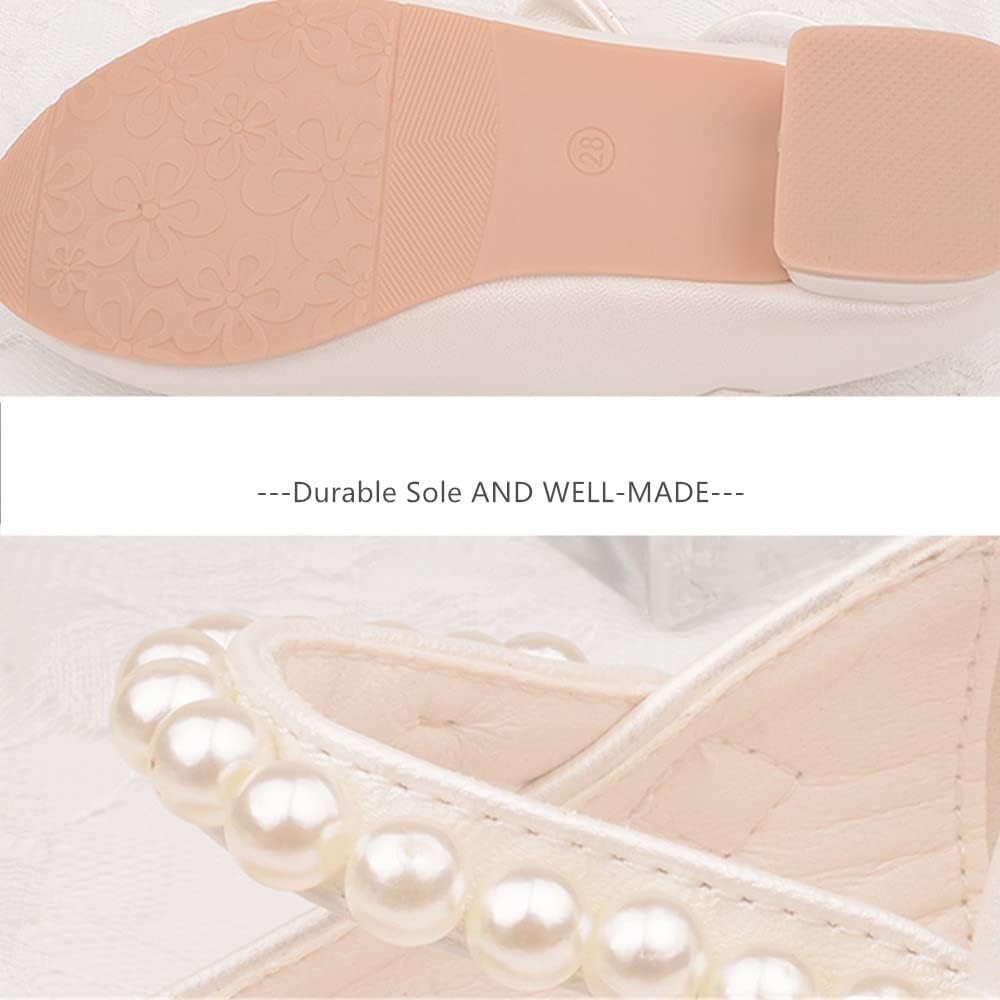 BININBOX Toddler Girls Mary Janes Shoes Low Heel Ballet Flats Wedding Party Bowknot Girls Dress Shoes for Kids Back to School Shoes