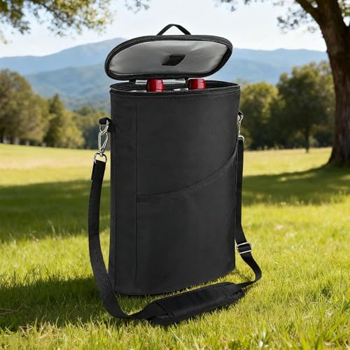 Bolsa isotérmica impermeable para 2 botellas con correa ajustable para viaje 3