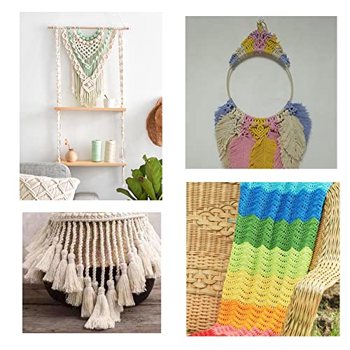 Amzwus Macrame Cord,3Mm X 109 Yards 100% Natural Macrame Cotton Rope For Plant Hangers,Wall Hangings,Wall Tapestries,Diy Crafts Knitting, Christmas Wedding Decor Projects (Beige, 109Yards) #TOP3