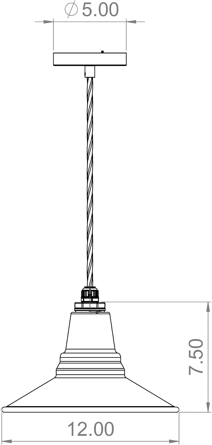 Steel Lighting Co. Woodman Farmhouse Pendant | Outdoor Ceiling Mounted | 12 inch Dome | 4' White Cord| Kitchen Steel Light Made in America| White Exterior/White Interior