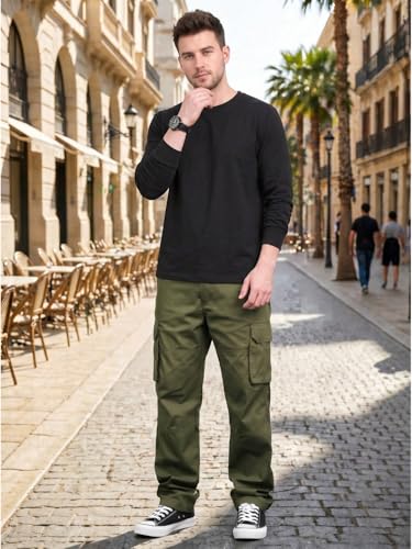Image of DEELMO Men's Stylish Multi-Pocket Cargo Pants || Casual Fit Pants Trousers || Stylish Trousers for Men || Men's Cargo (MD501 01 08)