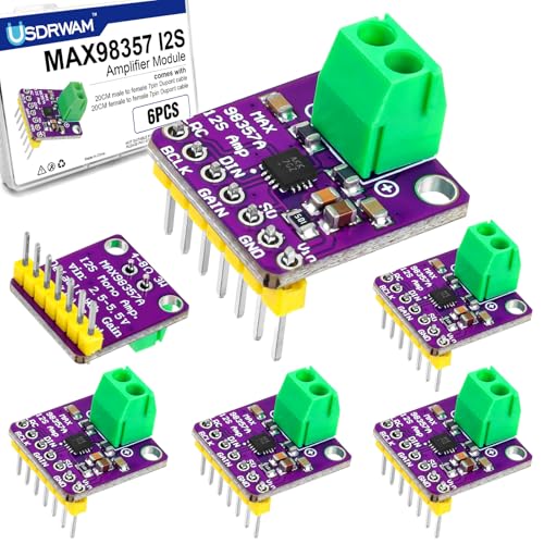 6Pcs MAX98357 I2S 3W Class D Amplifier Breakout Board,