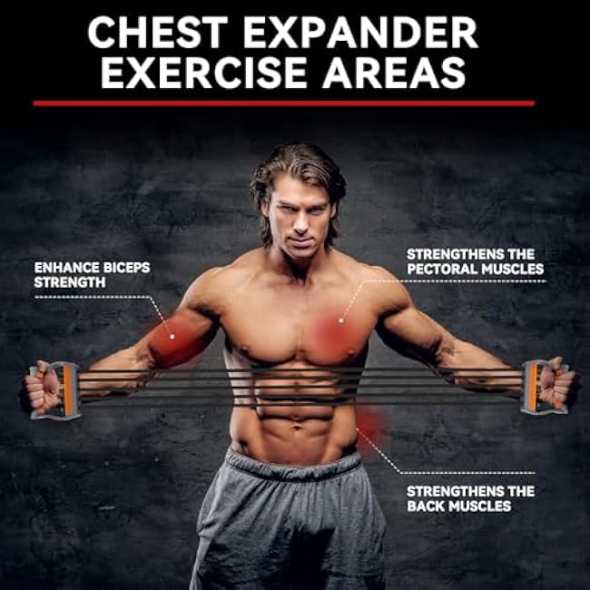 Adjustable Chest Expander 5 Ropes Resistance Exercise System Bands Strength Trainer for Home Gym Muscle Training Exerciser