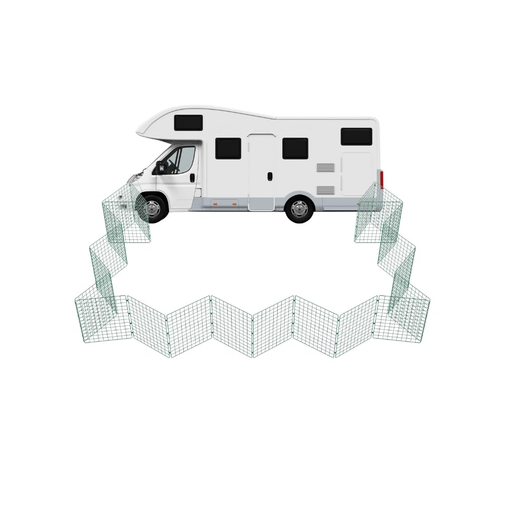Conka Pets - Caravan Dog Fence - Outdoor Play Pen for Caravan, Motorhome, Tent, Portable Pen for Dogs, 60cm High - 5cm x 5cm Mesh Stops Dogs from Escaping - Foldable - Covers 8ft/2.4 Metre Area