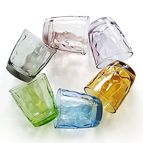 Set de 6 vasos de vidrio coloridos 8.4 oz