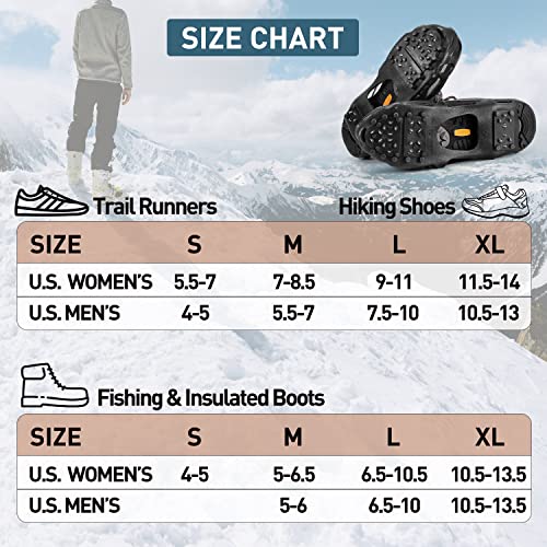 Összefut Ice Cleats Snow Walking Traction Cleats Crampon Rubber Anti Slip 28 Spikes Crampons Boots Shoes Ice & Snow Grips For Men & Women Xl-Size #TOP3