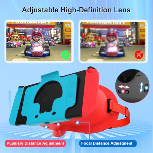 Casque VR pour Nintendo Switch et OLED avec lentilles réglables pour kit de réalité virtuelle - 3