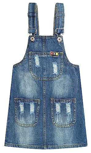 Kids Girls Fashion Adjustable Straps Stretch Denim Overall Dress