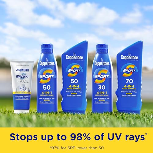 Image of Coppertone SPORT Sunscreen SPF 50 Lotion, Water Resistant, Body Sunscreen Lotion, Travel Size, 3 Fl Oz (Pack of 2)