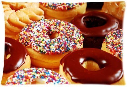 Yummy Colorful DonutCustom Pillowcase Soft Zippered Pillow Cushion Case Throw Pillow Covers 18X18 Inch