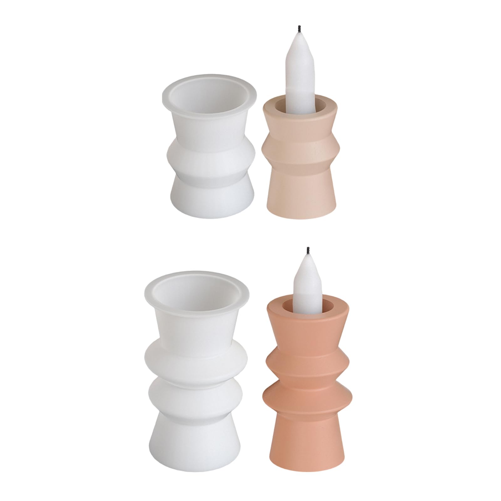 NEWFT Craft Candle Bracket Round Shape Crafting Unique Candle Holder for Home and Table Decorating