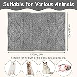 Neerow Hundedecke, 100x150 cm Katzendecke Sofa, Hunde Decke Waschbar, Fleece Haustier Decke Flauschig für Kleine und Mittelgroße Hunde, Katzen Kuscheldecke (Grau)