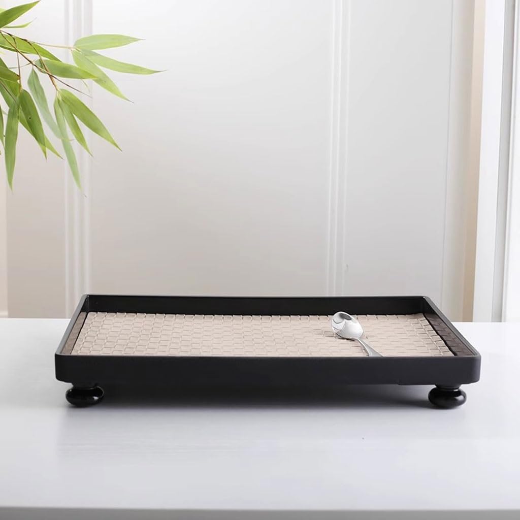 Bandejas Servir Comida Bandeja De Madera Rectangular Creativa For Cosméticos Y Perfumes, Cuero For Almacenamiento En El Hogar Mesa Cama