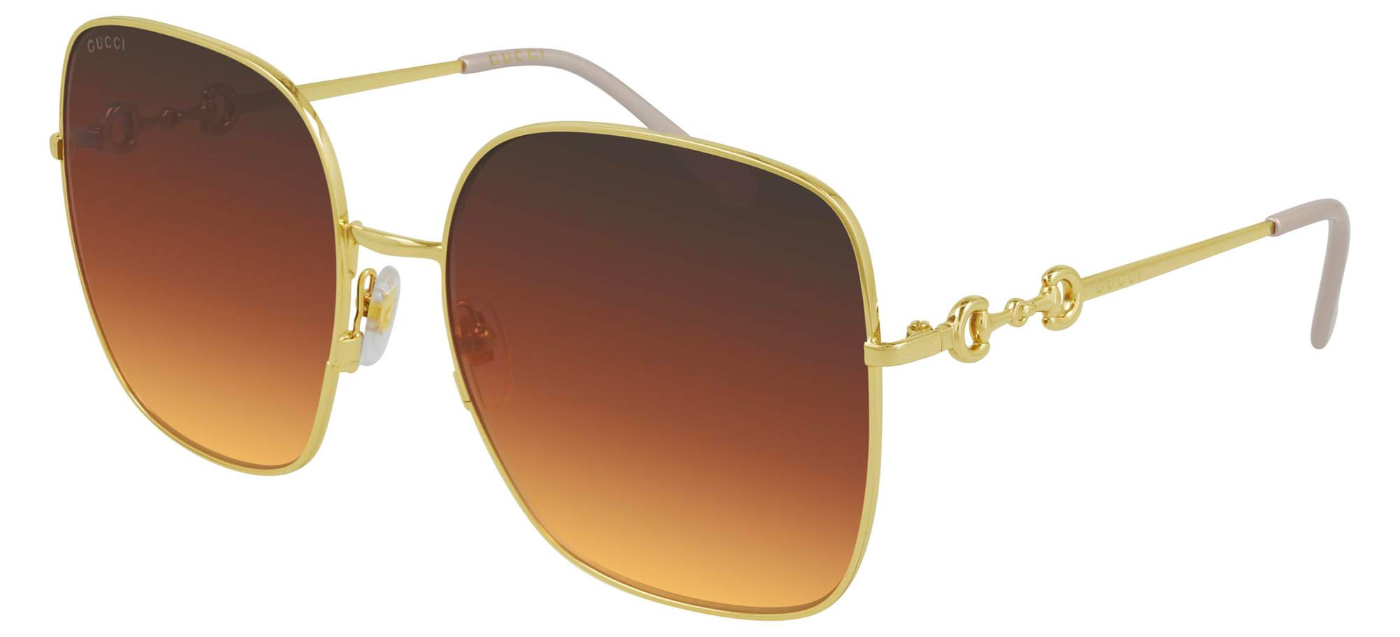 Gucci SUNGLASSES GG0879S-004 GOLD-GOLD-BROWN 61 WOMENS