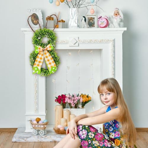 Couronne de Lapin de Pâques et décoration suspendue printemps pour maison - 3