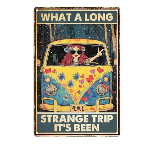 Waltheon Hippie Metal Tin Sign What A Long Strange Trip
