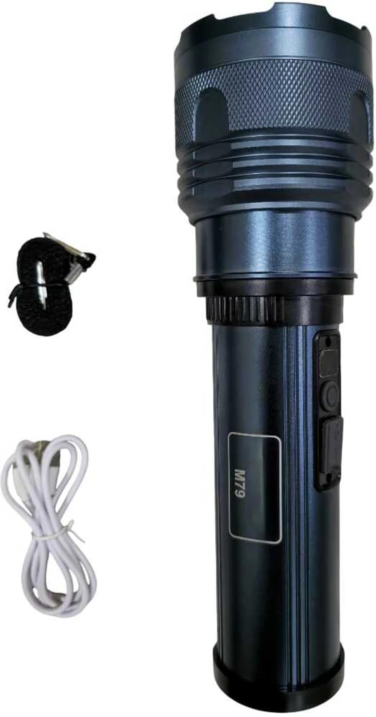 PICSTAR RL-M79 300W Rechargeable LED Flashlight Torch with Adjustable Zoom, Side COB Lamp, Long Range Searchlight for Camping, Trekking, Emergency-picture-38