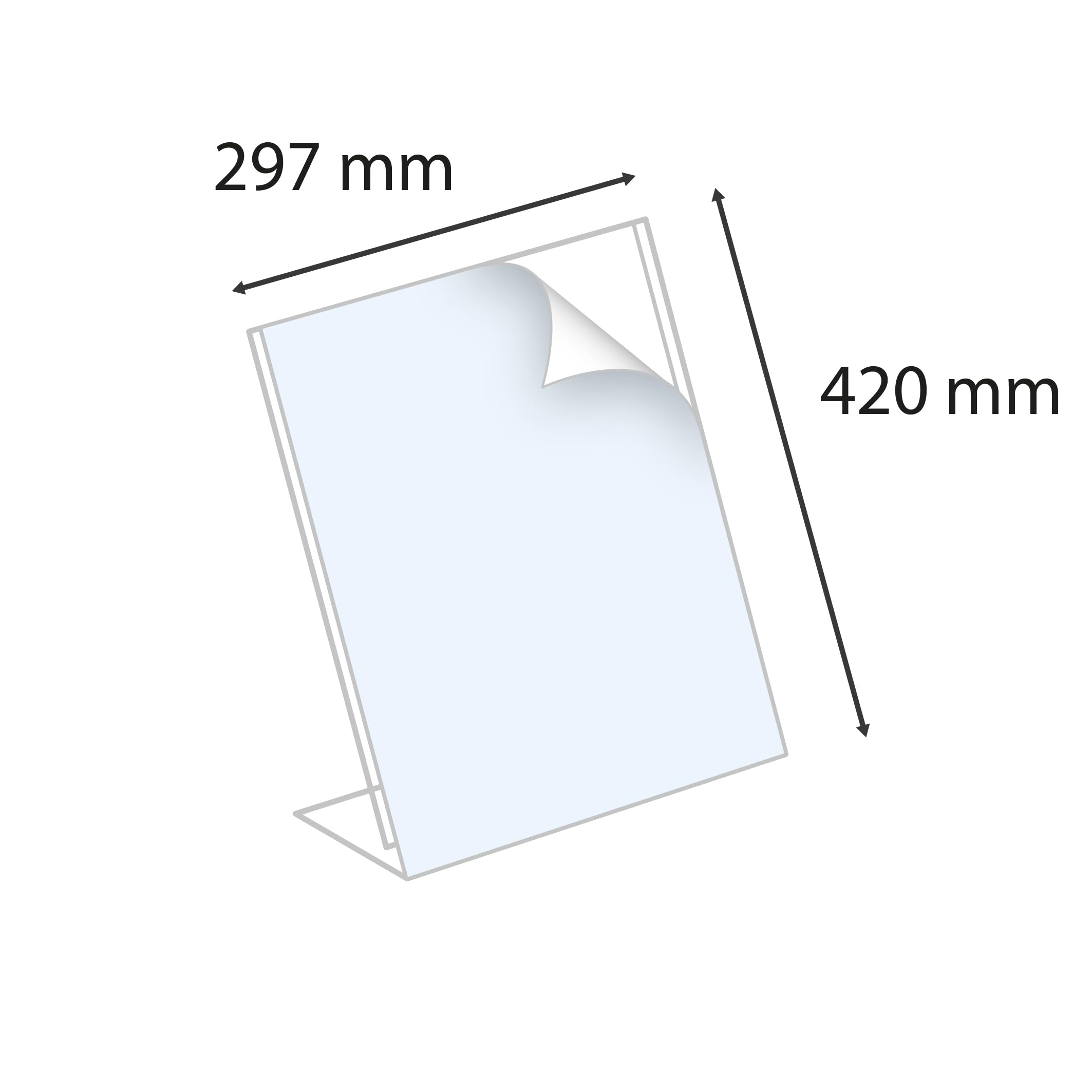 Exacompta - Ref. 813058D – Karton mit 10 vertikalen Sichtmappen, A3 – Maße Prof 53 x Breite 19 x Höhe 0,3 cm – PMMA (Acryl) für Fotos, Werbung, Speisekarten Restaurants, Hotels – Kristall