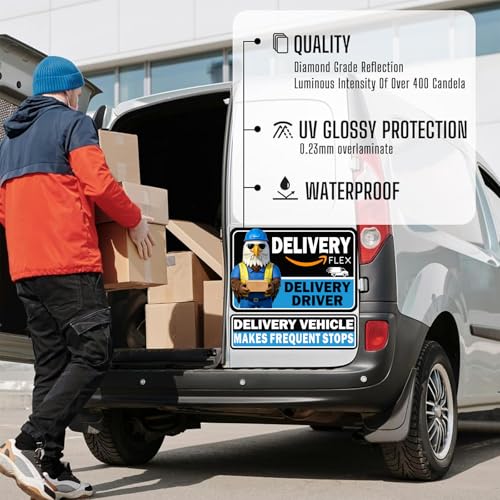 Image of Car Magnets Flex Driver,Heavy Duty Reflective Flex Delivery Driver Car Sign,Car Magnets Rural Carrier Delivery for Cars,SUV,Trucks,Bumper Sticker 4pcs