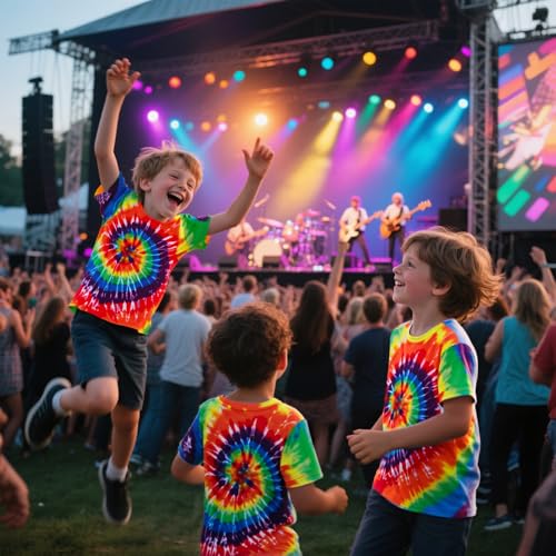 Image of Boys Tie Dye Shirt Size 4-14 Hippies Senior Rainbow Tees T Shirts for Kids | Tees T shirts for Kids