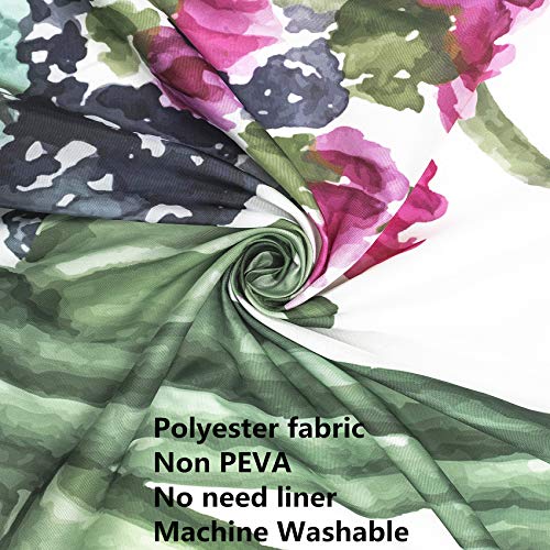 Rideau de douche imperméable en polyester vert 152x182 avec crochets - 5