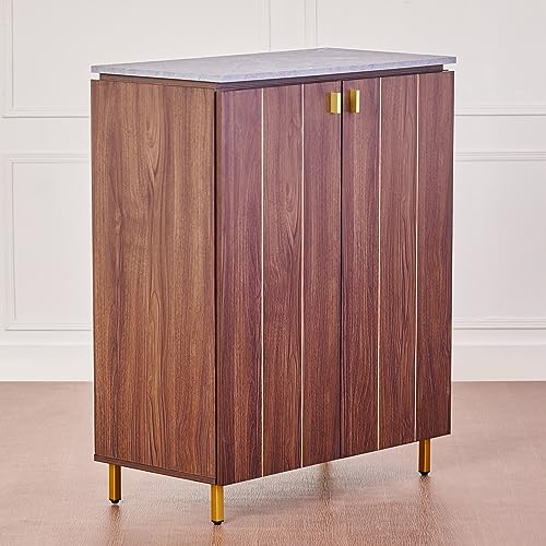 Image of Home Centre Roger 15 Pairs Shoe Cabinet - Brown