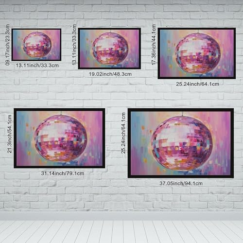 Toile rétro boule disco rose pour réveiller un mur blanc de chambre - 2