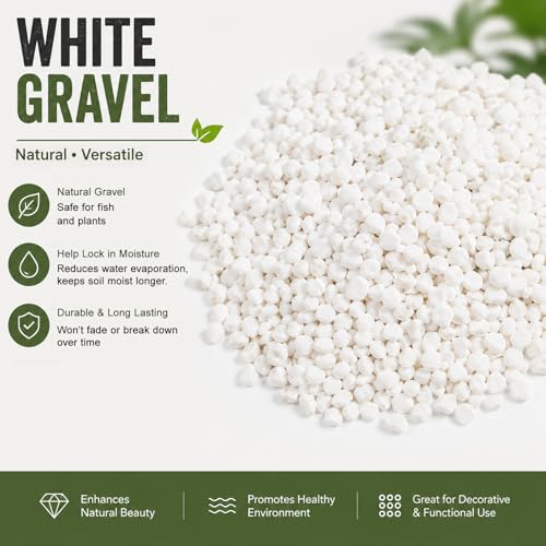 Image of CONSDAN 12 LBS Natural Gravel for Fish Tank, StoneCreek Betta Fish Aquarium Gravel, Vase Filler, River Rocks, Fish Tank Decorations, Perfect for Aquarium Decor, Fish Tank, & Indoor Plant, White