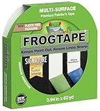 FrogTape Multi-Surface Painters Tape with PAINTBLOCK, 1 Inch Wide (0.94 In. x 60 Yds), Medium Adhesion, Green, 1 Roll (1358463)