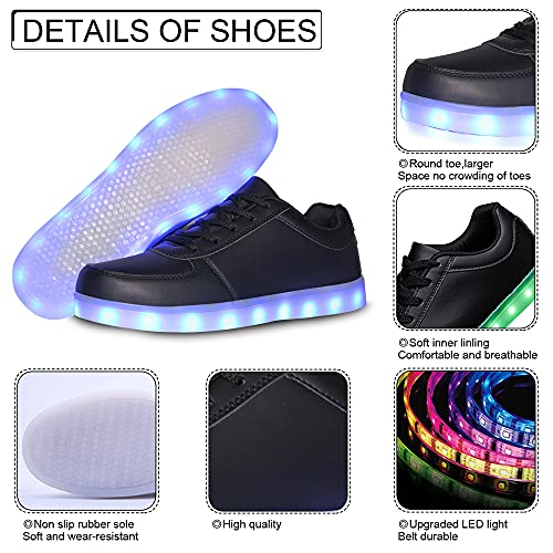 Image of YuanRoad Unisex LED Light Up Shoes with USB Charging Glowing Luminous LED Sneakers