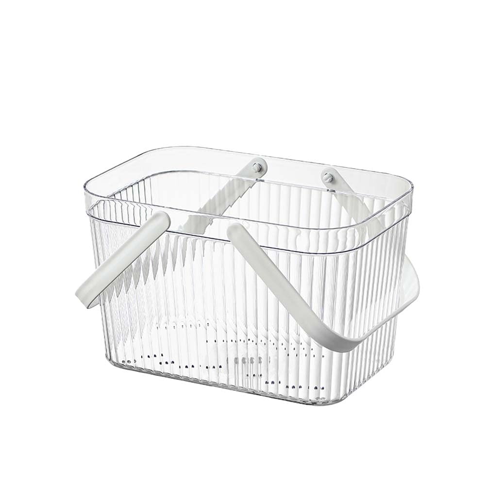 Kamuavni Clear Shower Caddy Basket With Handles Portable Picnic Basket Bath Shower Caddy With Drain Holes Under Sink