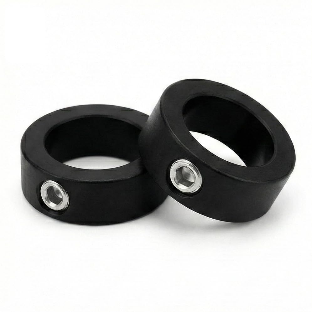 Black PLA Shaft Collars with Set-Screws, 5/16 or 3/8 Inch Inside Diameter, Non-Scratch Design, Available in Sets of 2, 5, 10, and 20 (5, 5/16 Inner Diameter)