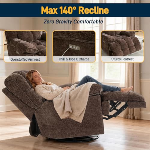 Sillón reclinable eléctrico marrón de una plaza miniatura 5