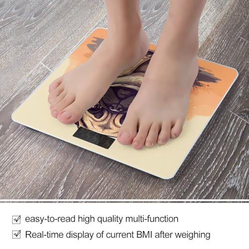 Báscula digital para baño con diseño Pug Cartoon miniatura 5