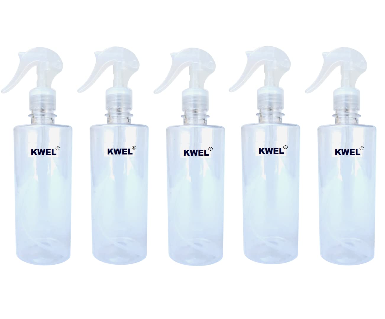 KWEL Empty Transparent Trigger Spray Bottle for Sprayer Unbreakable Plastic Sanitizer Multipurpose Mist Spray Bottle 300 ml - Pack of 5 (White)-image-42