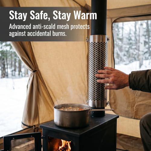 Protector para chimenea estufa leña detiene quemaduras con malla inoxidable 4