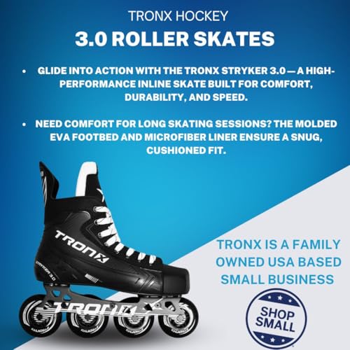 image for TronX Stryker 3.0 Senior Adult Junior Kids Inline Roller Hockey Skates