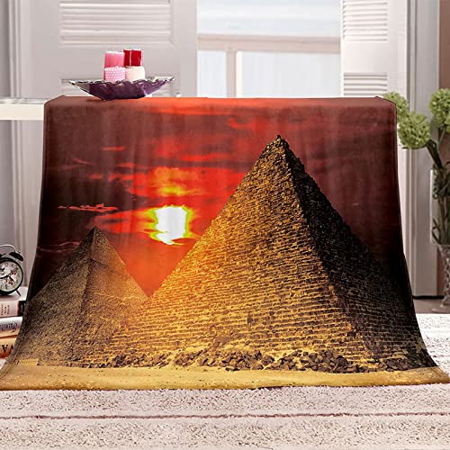 Couverture polaire flannel 100x150cm plaid multicolore Pyramides - 3