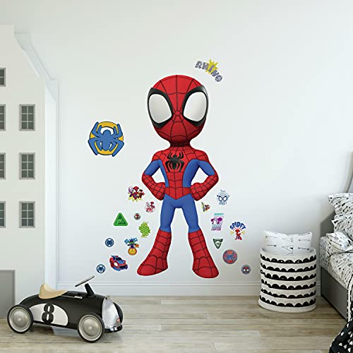 Marvel Sticker géant Spidey et ses amis fantastiques repositionnable Rouge, Jaune, Bleu, Vert, Orange, Violet