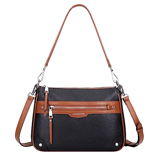 Over Earth Leather Crossbody Bags for Women Small Hobo Purses Ladies Shoulder Bag