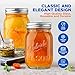 NutriChef 4-Pack 16 oz Mason Jars with Lids - Thick Glass Canning Jars with Stainless Steel Lids - Ideal for DIY Spices, Meal Prep, Overnight Oats, Jelly, Jam, Honey, Candles, Crafts, & More