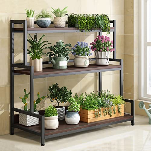 LIGUOYI 3Ebenen 4 Ebenen Blumenregal, Blumentreppe Metall Display Rack, Großer Home Organizer Regal, 63/83/103/123CM Schwarz-weißer Dekoständer Pflanzenständer Für Innen Außen Wohnzimmer Garten