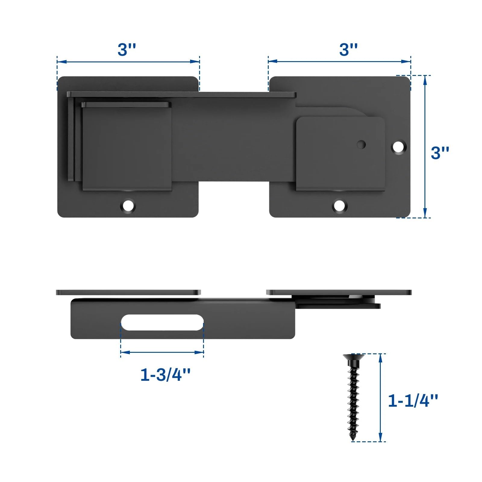 Pestillo negro for puerta de valla, cerradura for jardín y patio con candado, 2 uds Para Cocina Baño
