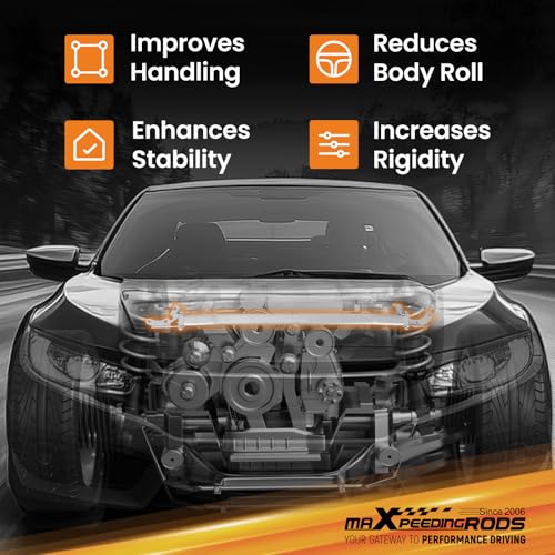 Image of maXpeedingrods Front Upper Strut Bar Compatible with BMW 1, 2, 3, 4 Series (2012-2018) Aluminum Powder Coating Strut Tower Brace