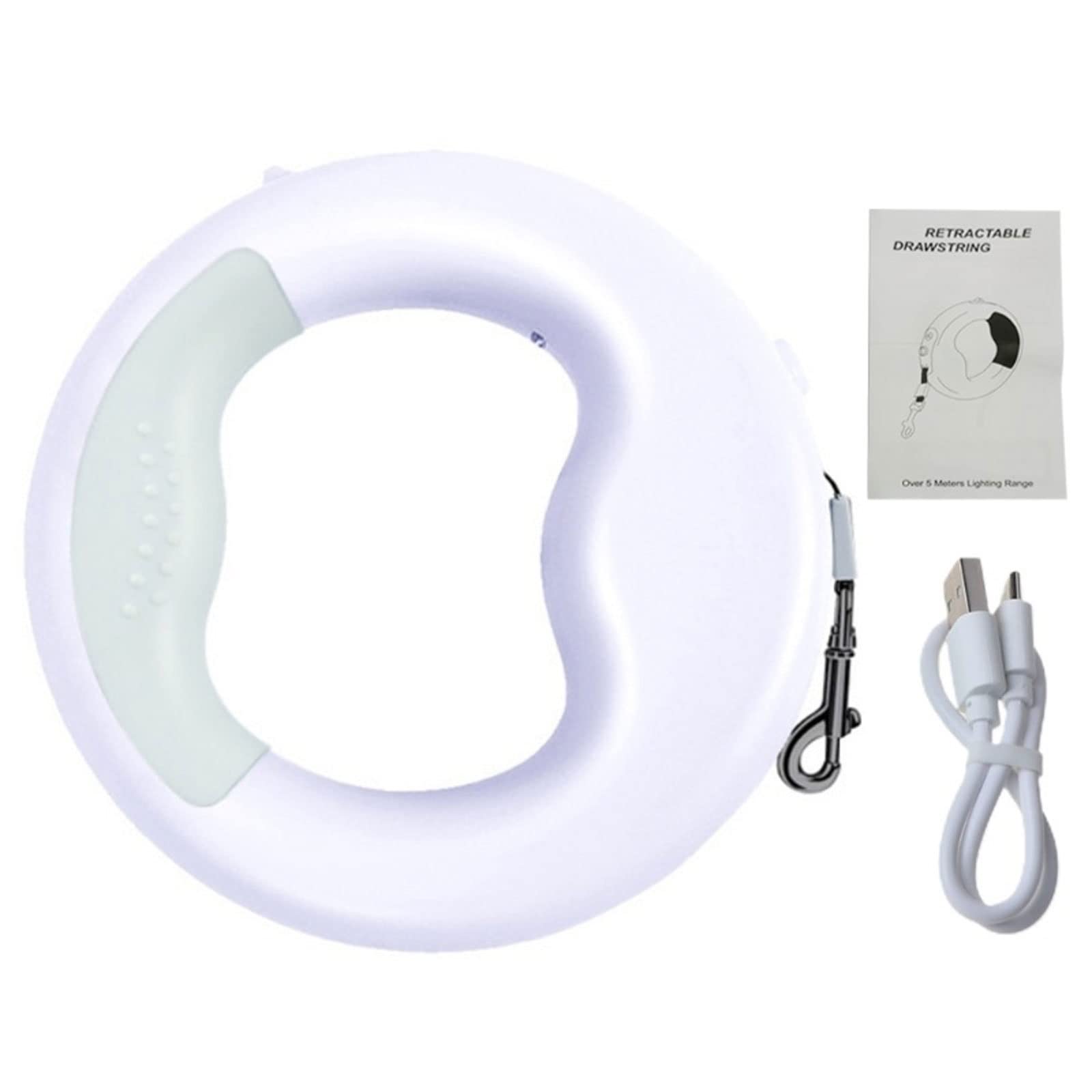 XIANGFAGS Correa Perro Q0KF Durable Automático Retráctil Mascota Cachorro Cuerda de tracción Caminar Perro Correa Correa con luz LED Recargable