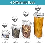 Vtopmart Airtight Food Storage Containers Set with Lids, 15pcs BPA Free Plastic Dry Food Canisters for Kitchen Pantry Organization and Storage, Dishwasher safe,Include 24 Labels, Black - Image 2