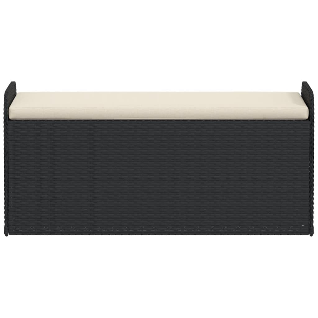 Banco de almacenamiento 115 cm, Negro, Resina Trenzada